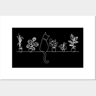 Cat and Plants, Posters and Art